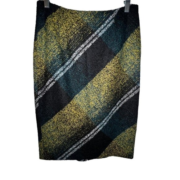 Nordstrom Classiques Entier Wool Blend Tweed Boucle Pencil Skirt Women 6 Stripes - Picture 2 of 10